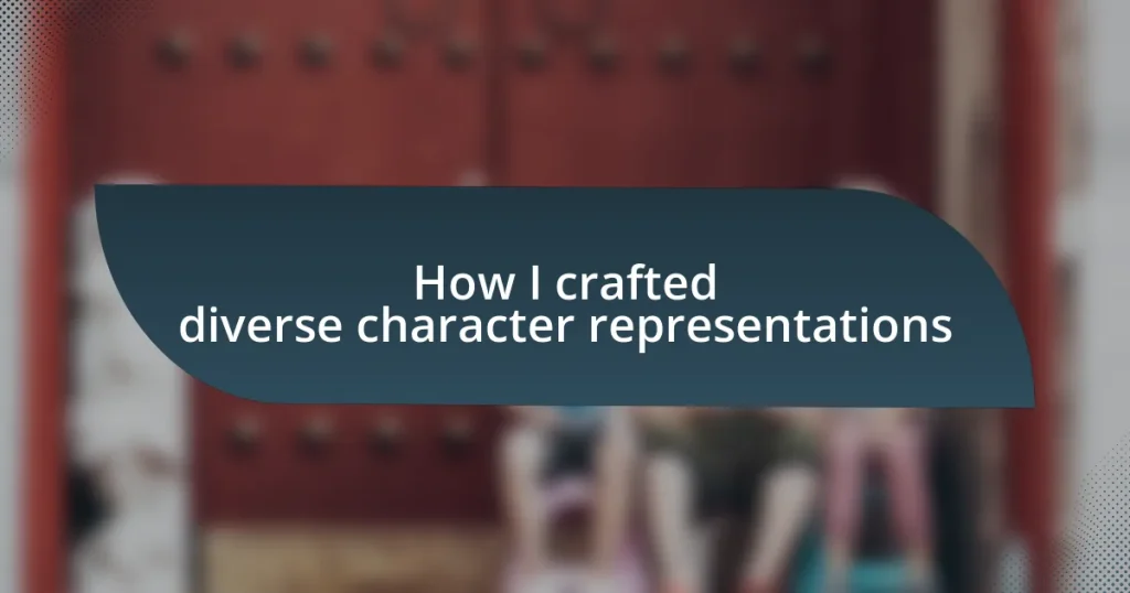 How I crafted diverse character representations